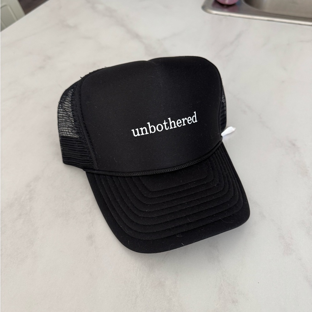 Unbothered Black Trucker Hat